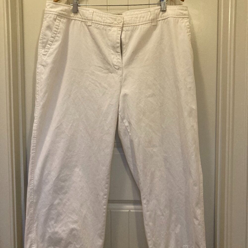 L.L.Bean Favorite Fit White Cropped Chinos, Women’s 20 Tall
